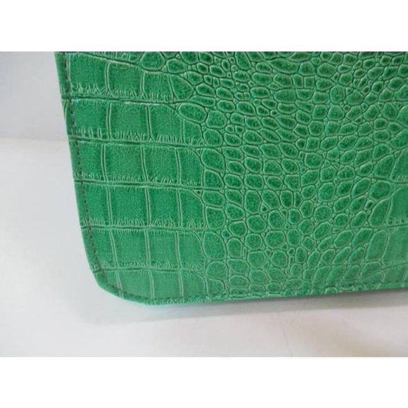 *Green NEON Croc Patent Embossed Faux Leather Shoulder Bag - Picture 7 of 8